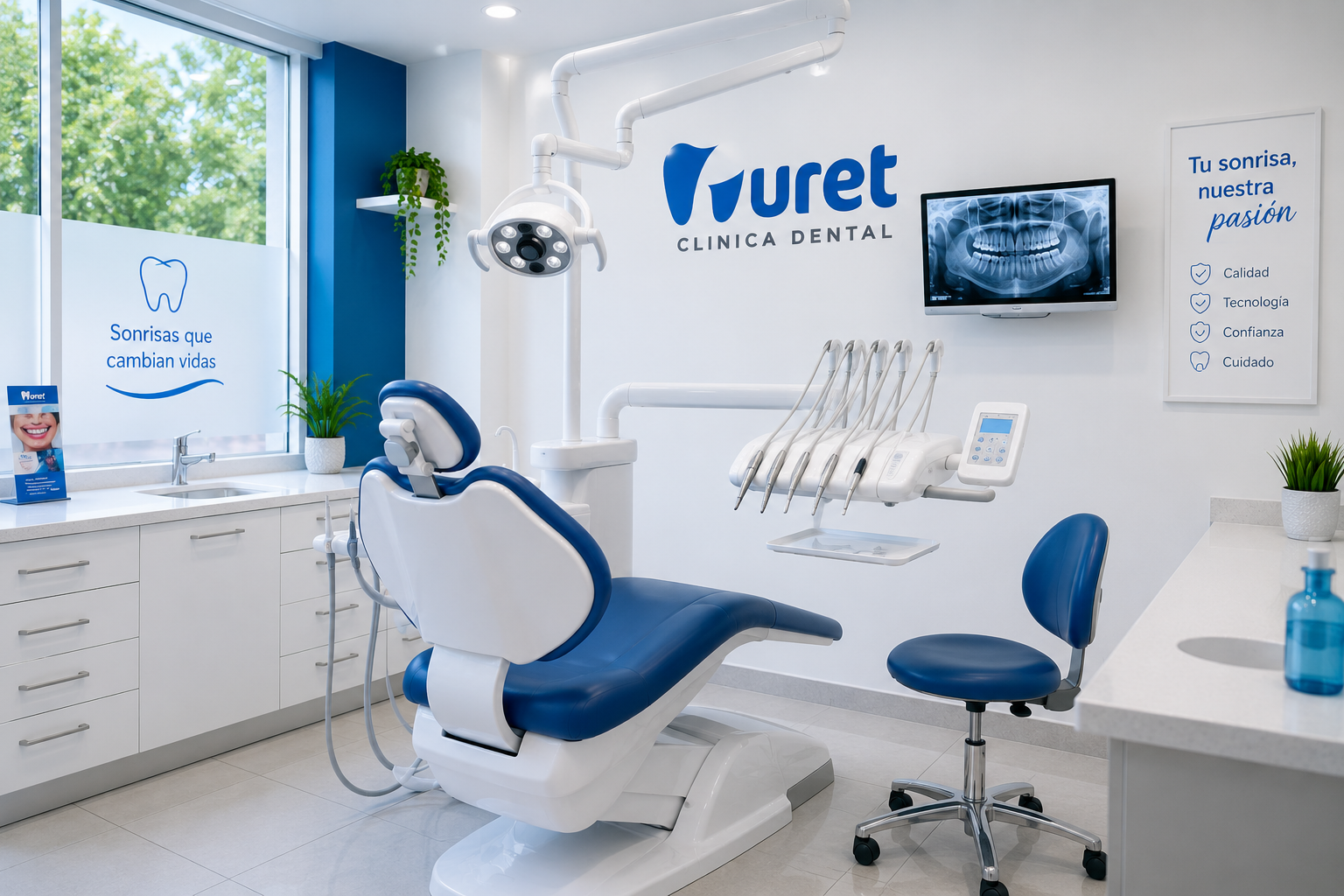 Consultorio dental moderno y limpio