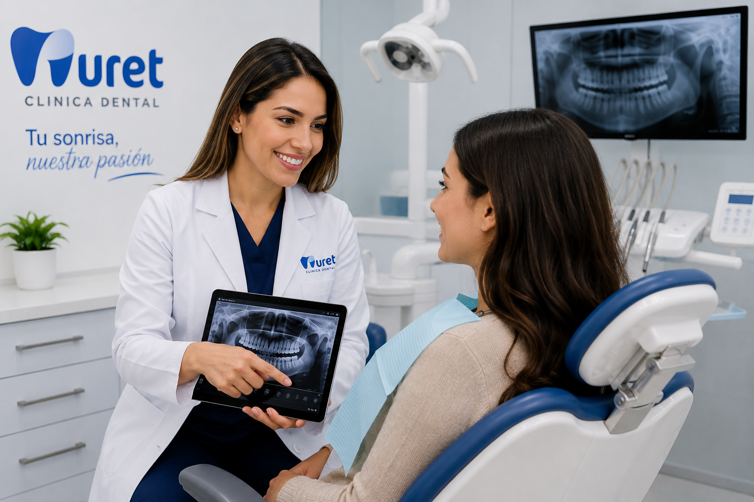 Paciente recibiendo valoración dental